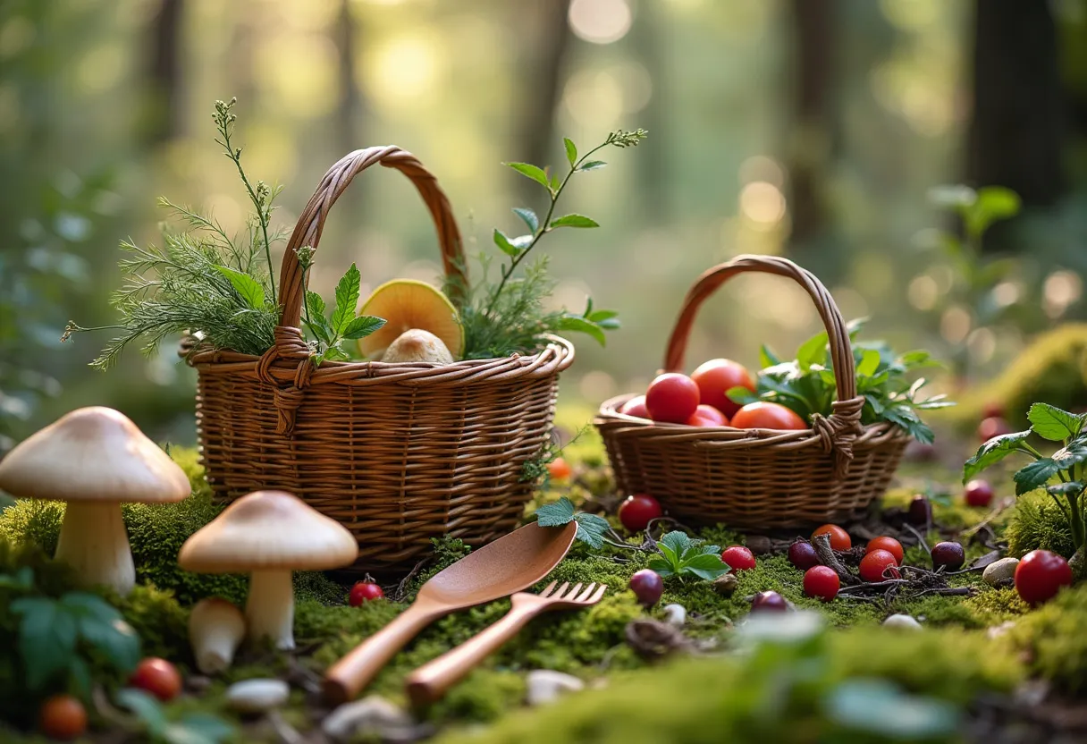 Explore the beauty of Nordic simplicity through sustainable foraging tools and baskets.