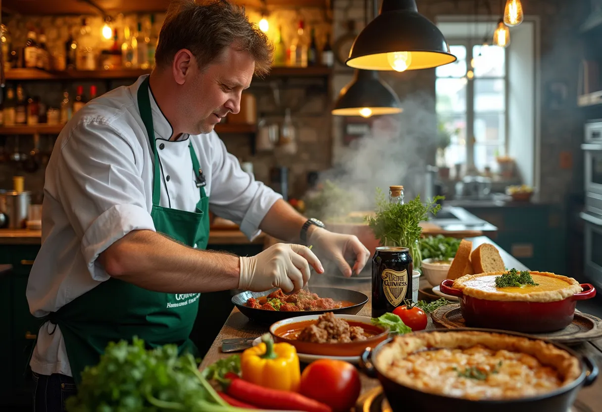 Liam O'Sullivan revitalizing Irish culinary traditions in a modern pub kitchen.