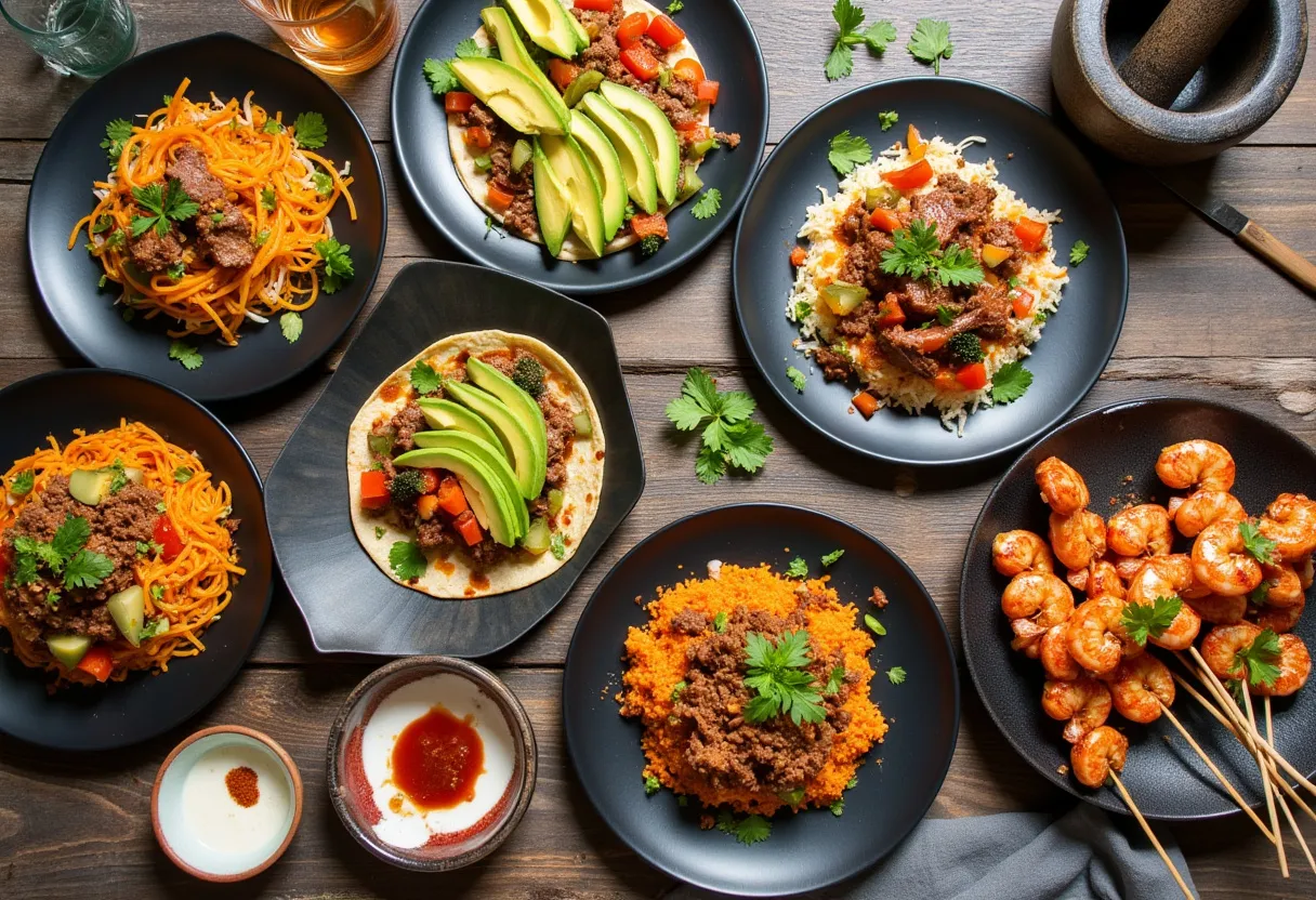 An enticing fusion of Korean and Australian flavors awaits on the table.